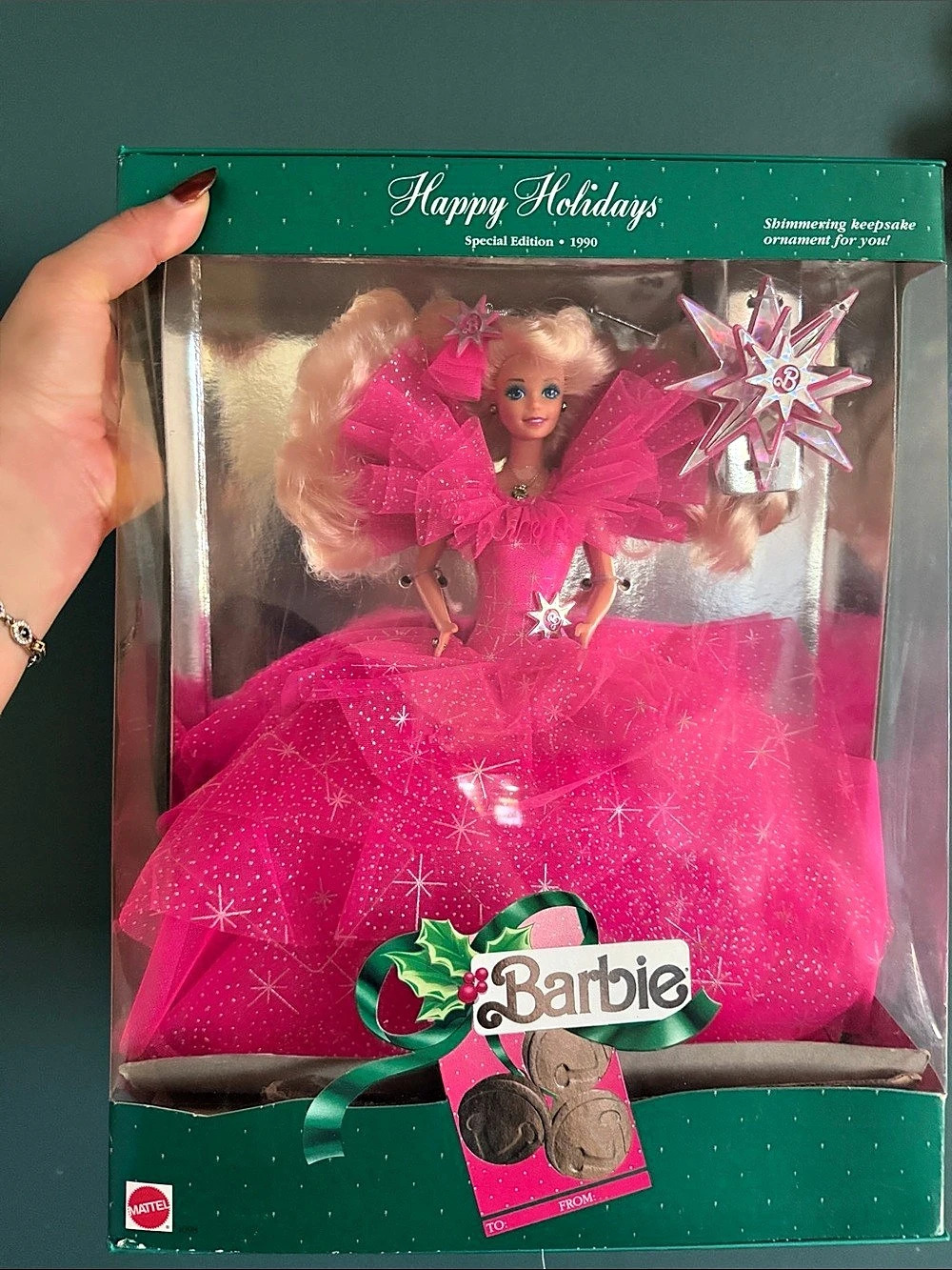 Mattel Happy Holidays Barbie Holiday Barbie Doll in Pink Boxed